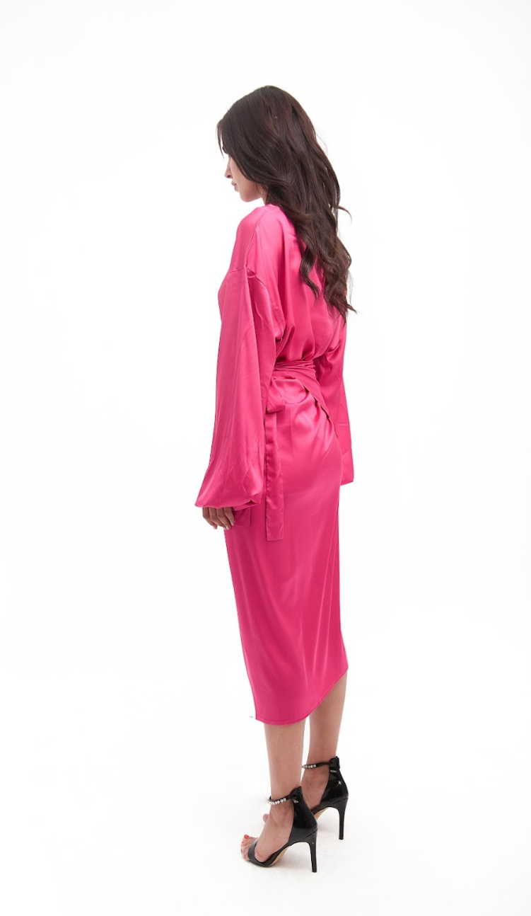 Pink Satin Dress