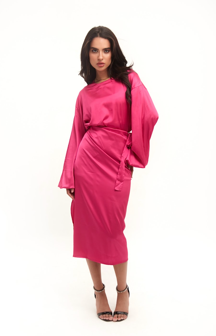 Pink Satin Dress