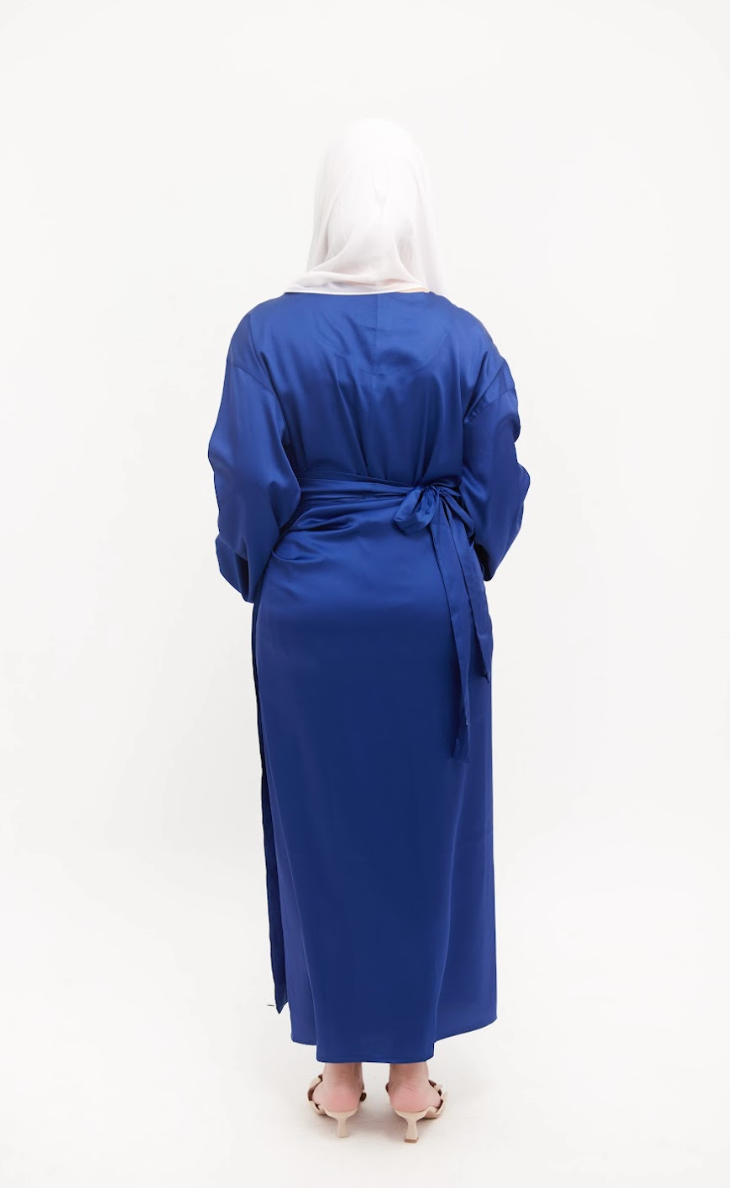 Blue Satin Dress